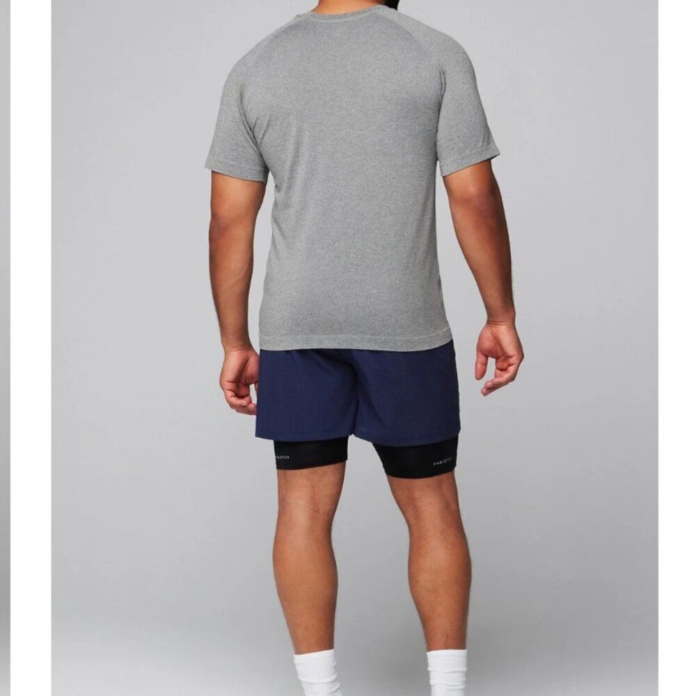 Fabletics Training Day Mid Gray Heather Athletic Tee Size Xxl View 2